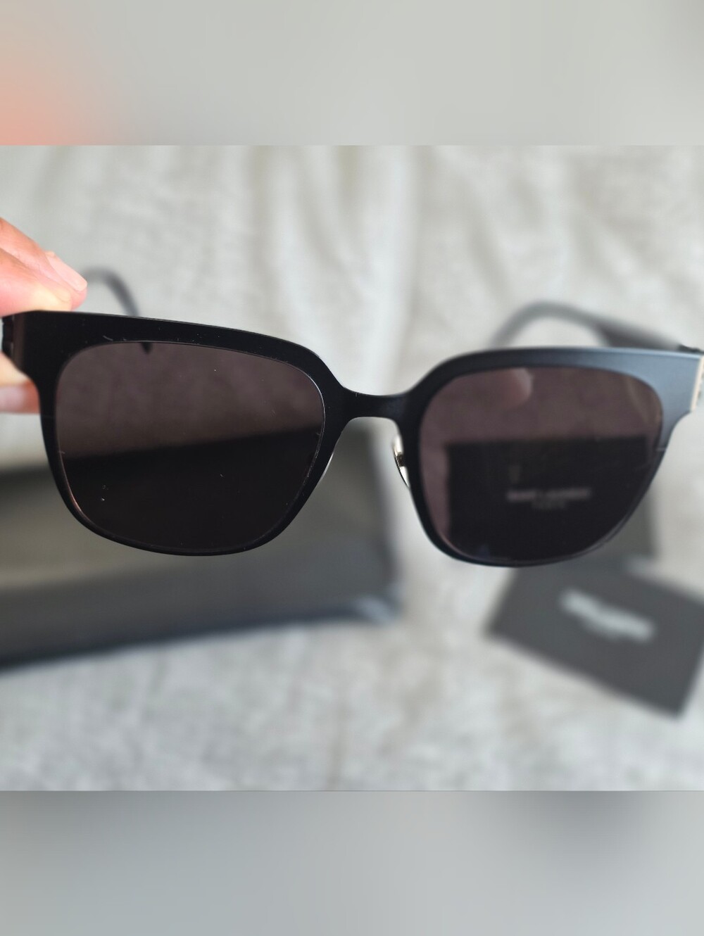 Saint Laurent Black Square Sunglasses - Picture 2 of 5